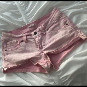 Pale Pink Denim Shorts